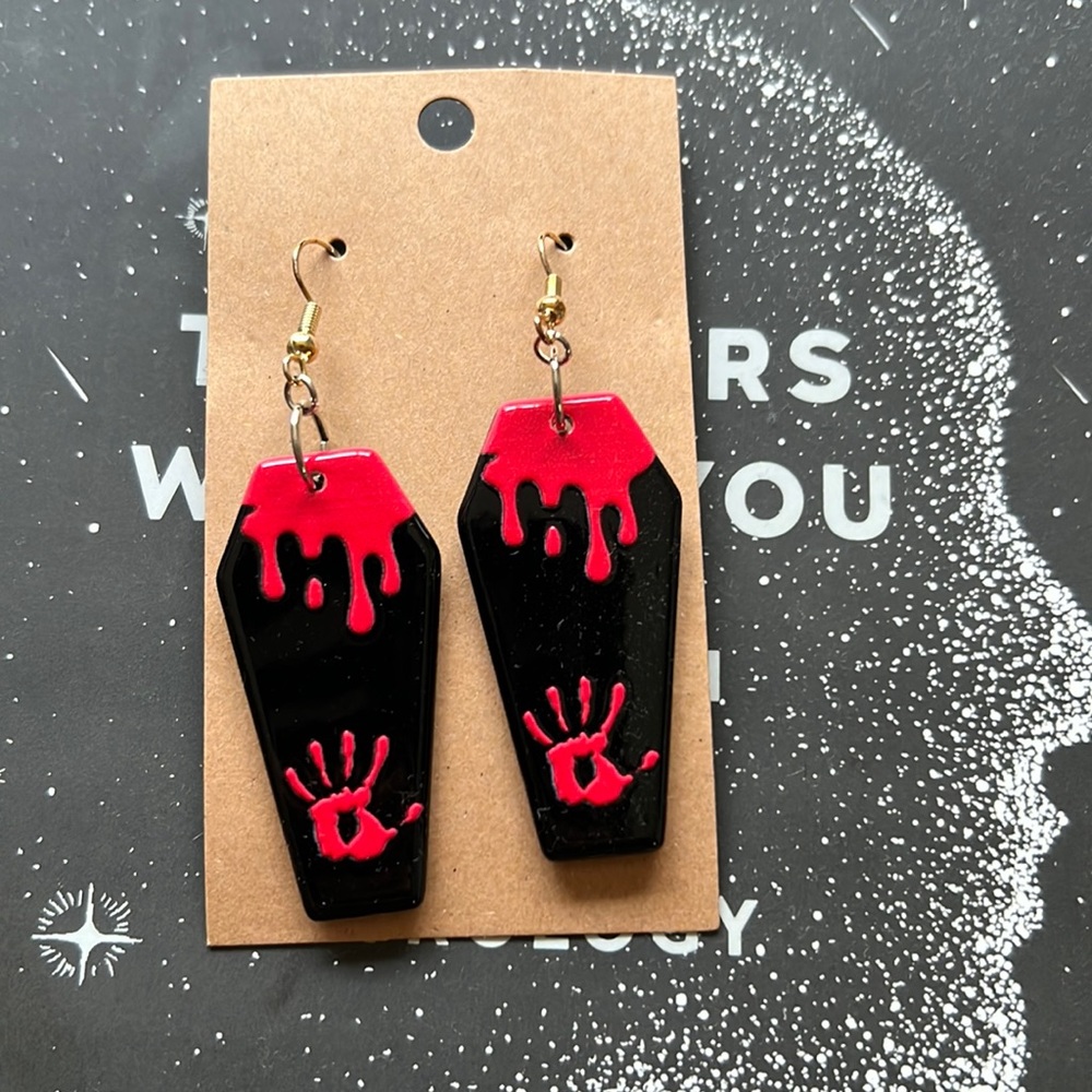 Bloody Coffin Earrings
